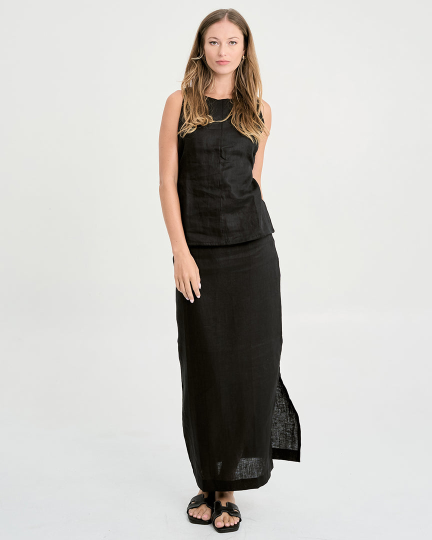 Hampton Midi Skirt Black 4